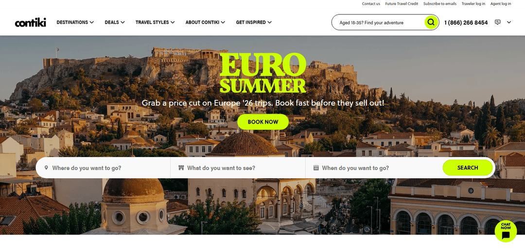 Contiki Travel Booking Platform
