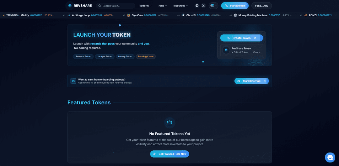 Revshare-DeFi/Tokenomics/Launchpad
